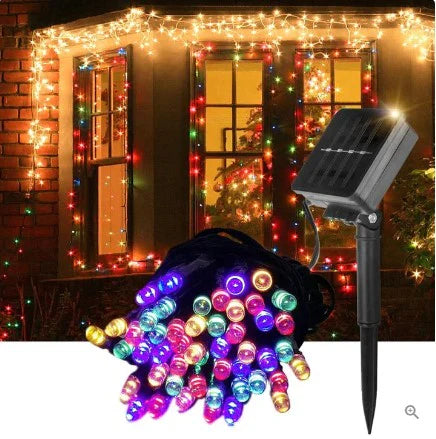 Luces Navidad con Panel Solar x 50 Mts 🎄✨